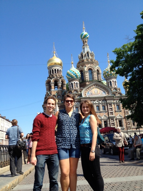 Me, Ira, and Kate in front of the Church of Our Savior on Spilled Blood